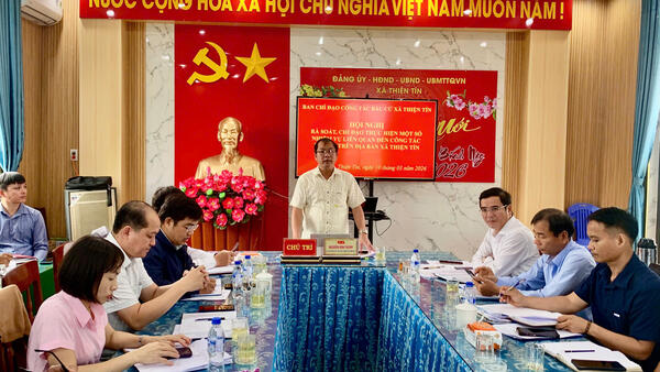 BAN CHỈ ĐẠO BẦU CỬ XÃ THIỆN TÍN TỔ CHỨC HỘI NGHỊ RÀ SOÁT, CHỈ ĐẠO CÔNG TÁC BẦU CỬ